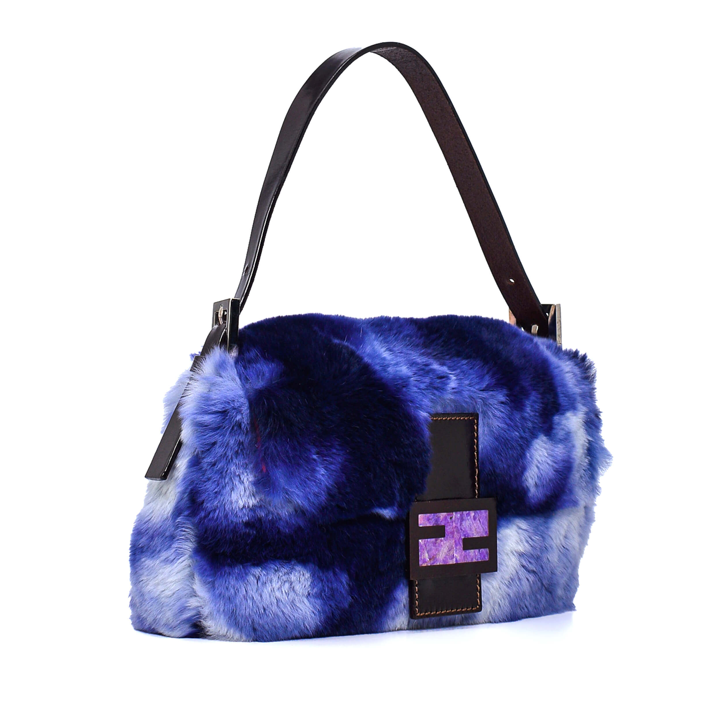 Fendi - Purple Fur FF Baguette Bag